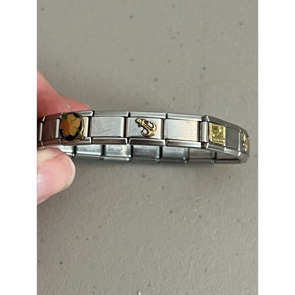 Casa d'Oro Stainless Steel Stretch Charm Bracelet Mother Whale Anchor Eagle - Picture 1 of 14